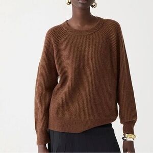 J. Crew brown ribbed cashmere sweater